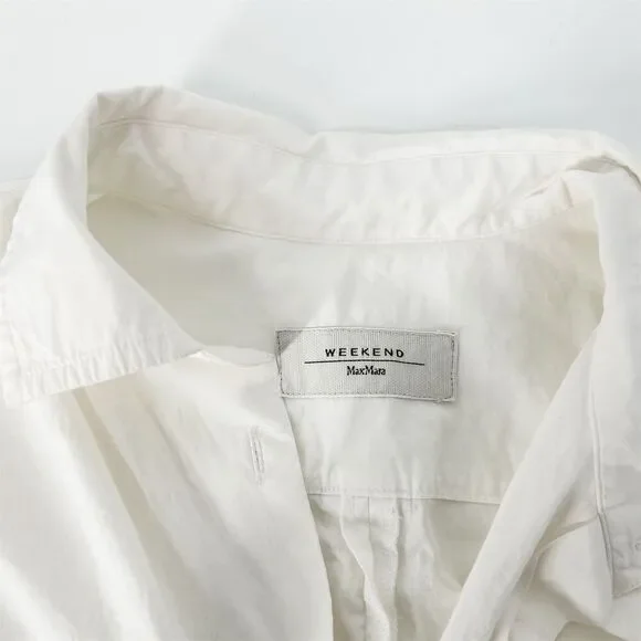 Max Mara Weekend Women's White Button Down Shirt Tunic Dress, size S - Picture 9 of 9